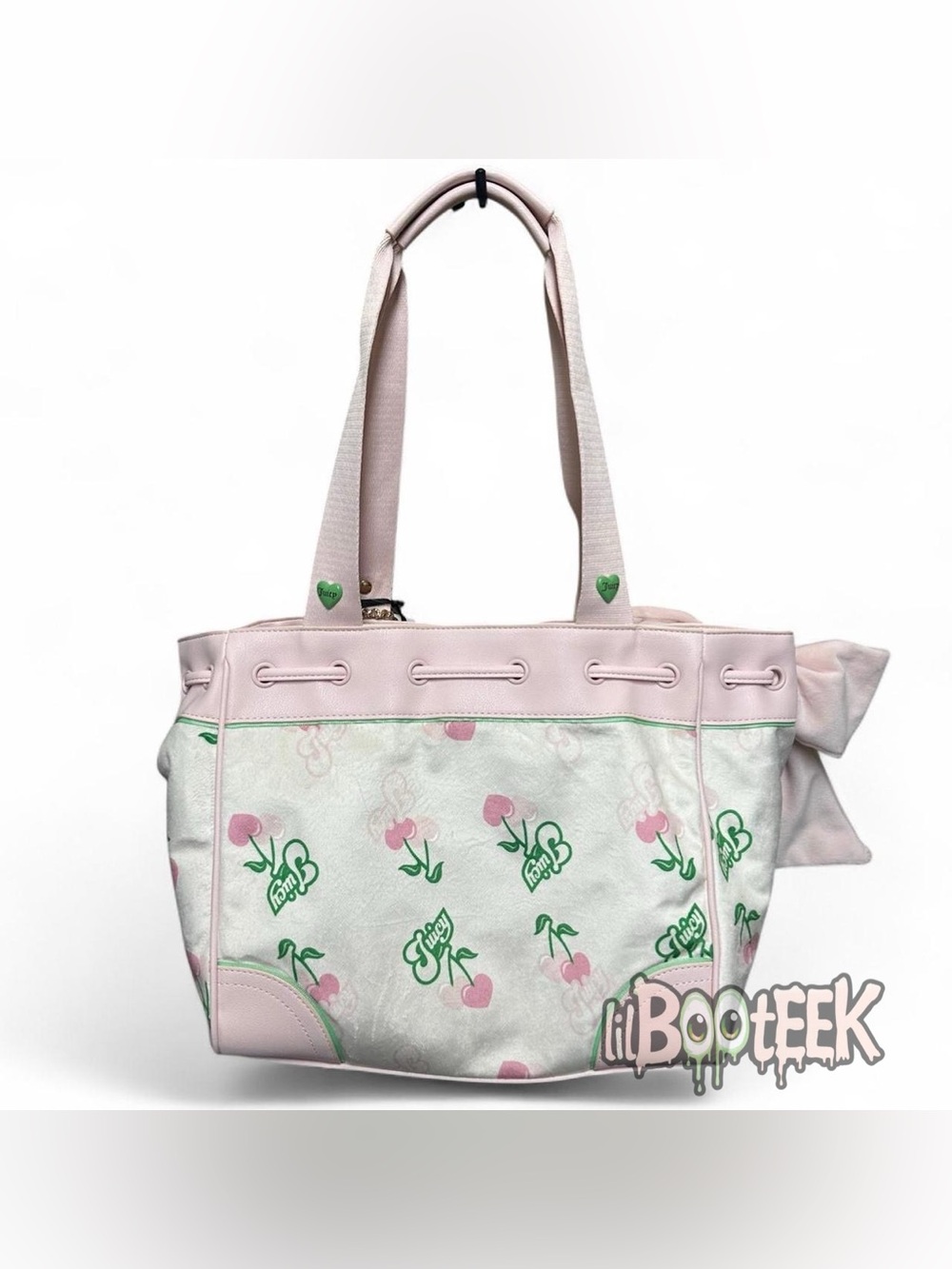 Juicy Couture Retro Cherry Gelato Daydreamer Tote Bag Cream Pink Y2K VIRAL HTF - Picture 3 of 8
